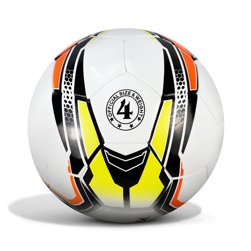 SOCCER BASIC N° 4 (STICHED) - WHITE/ORANGE NEON