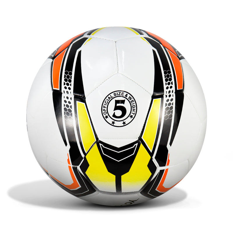 SOCCER BASIC N° 5 (STICHED) - WHITE/ORANGE NEON